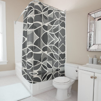 Rideaux De Douche Elégant Motif géométrique noir blanc