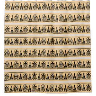 Rideaux De Douche Élégant Motif vectoriel Arabesque en Peach & Beige