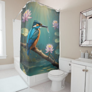 Rideaux De Douche Élégant oiseau de martin-pêcheur