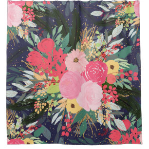 Rideaux De Douche Élégant point de floraison et d'or de l'Aura d'h