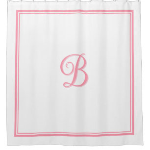 Rideaux De Douche Élégant rose double bordure Monogramme