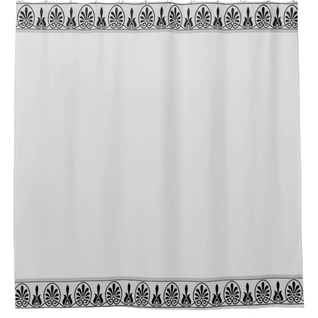 Rideaux De Douche Élégant vecteur Arabesque sur gris clair (Devant)
