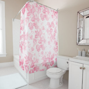 Rideaux De Douche Élégant vintage rose pâle botanique floral