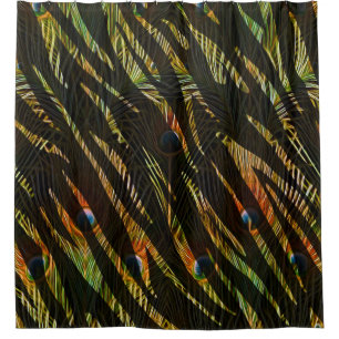 Rideaux De Douche Elégant Zebra Poster de animal Peacock Feathers