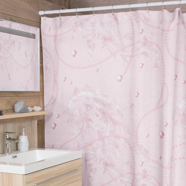 Rideaux De Douche Élégante fille de luxe rose (Créateur téléchargé)