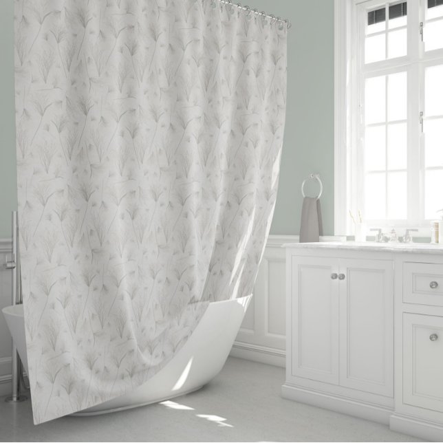 Rideaux De Douche Élégante nature neutre inspirée (Elegant Neutral Nature Inspired Shower Curtain from Jenn Steffen Art for Studio Posies.)