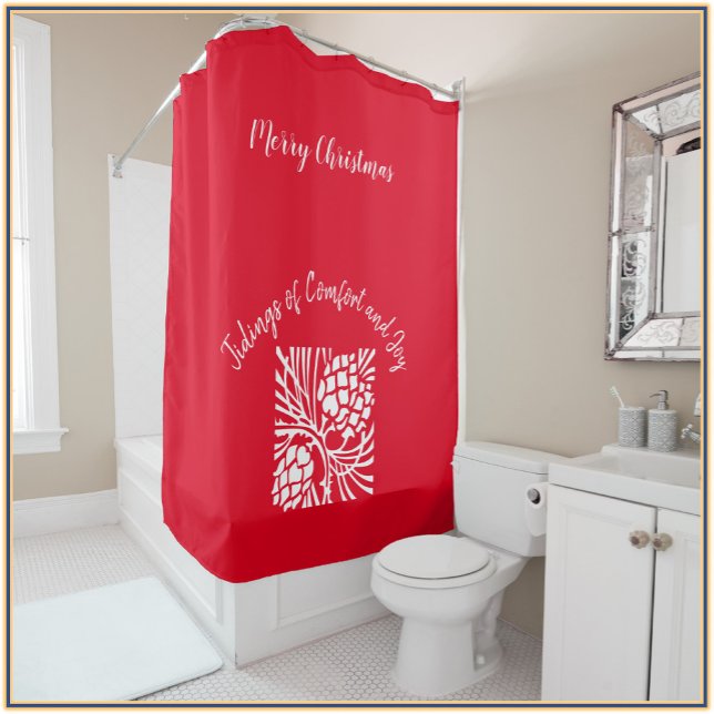 Rideaux De Douche Élégante saison des Fêtes Rouges (Créateur téléchargé)