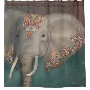 Rideaux De Douche Elephant Boho Tribal Bohème Cachemire Kani Douche