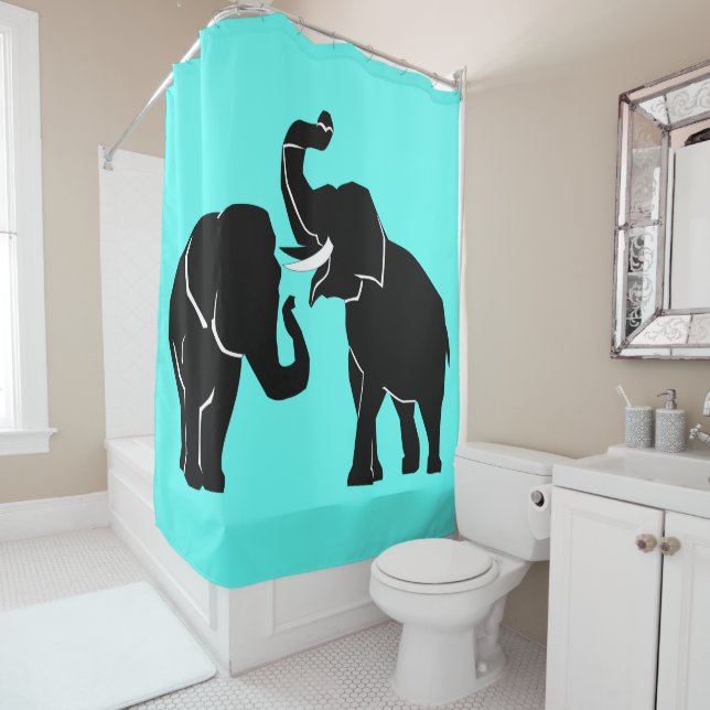 Rideaux De Douche Eléphants (En situation)