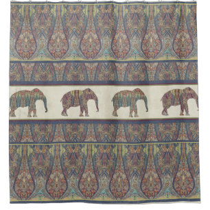 Rideaux De Douche Elephants Cachemire Motif Tribal Boho Bohemian