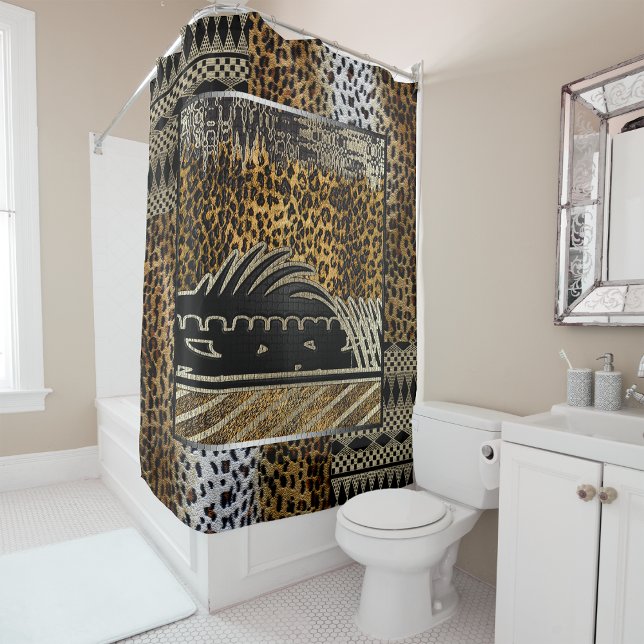 Rideaux De Douche "Elevez votre espace avec l'esprit afrocentrique" (Créateur téléchargé)