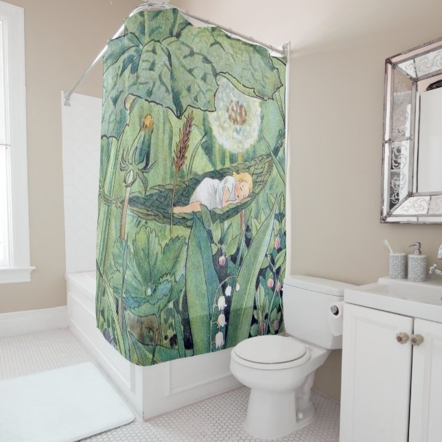 Rideaux De Douche Elsa Beskow Thumbelina Fairy (En situation)