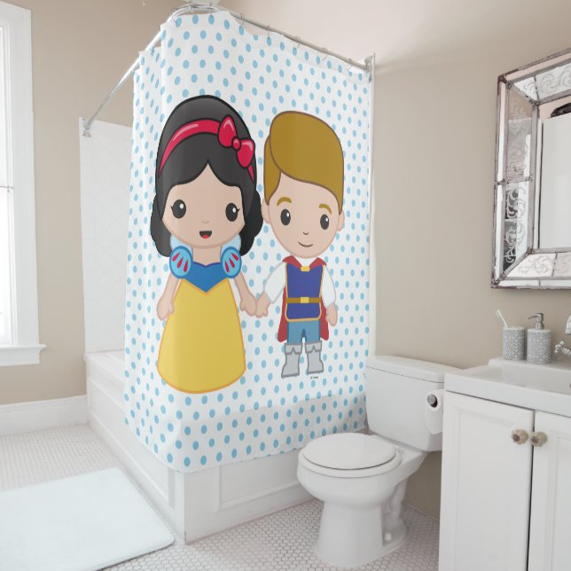 Rideaux De Douche Emoji blanc et prince charmant (En situation)