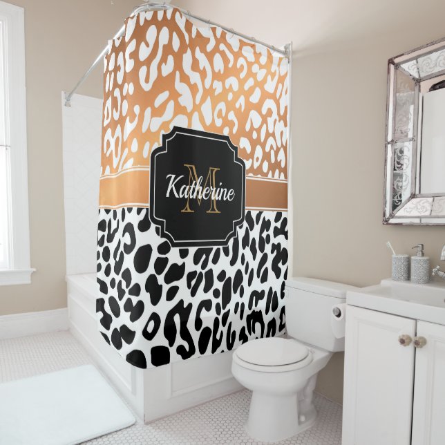 Rideaux De Douche Empreinte de léopard (En situation)