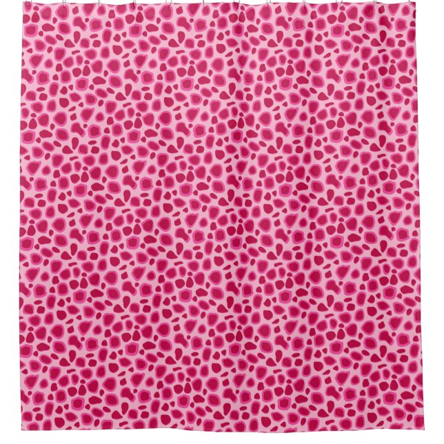 Rideaux De Douche Empreinte de léopard, Fuchsia et Pink clair (Devant)