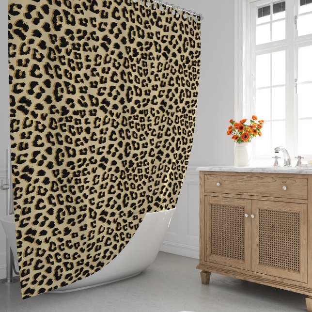 Rideaux De Douche Empreinte de léopard Tan (Tan Leopard Print Shower Curtain by Looly Elzayat
)