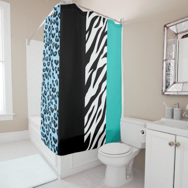 Rideaux De Douche Empreinte de léopard, Zebra Print, Poster de anima (En situation)