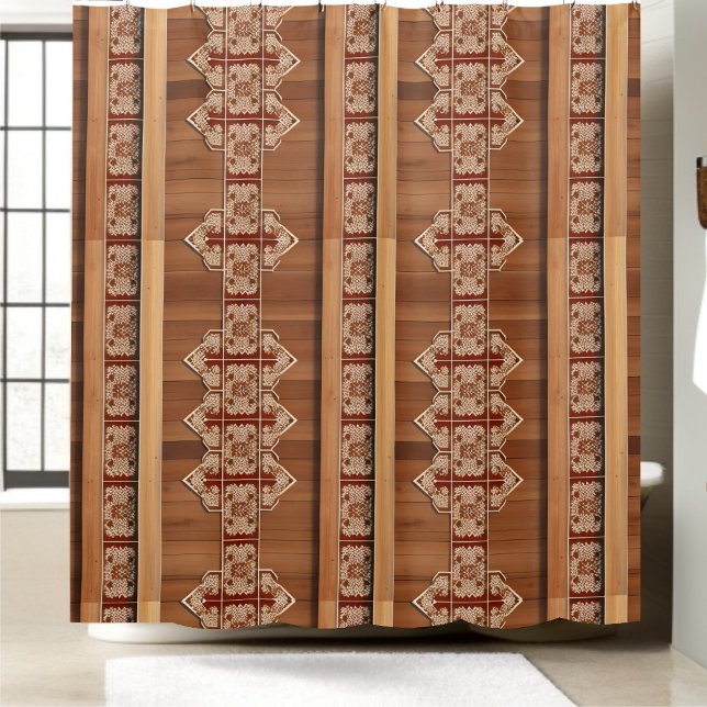 Rideaux de douche en bois dévêtus Style 2 (Créateur téléchargé)