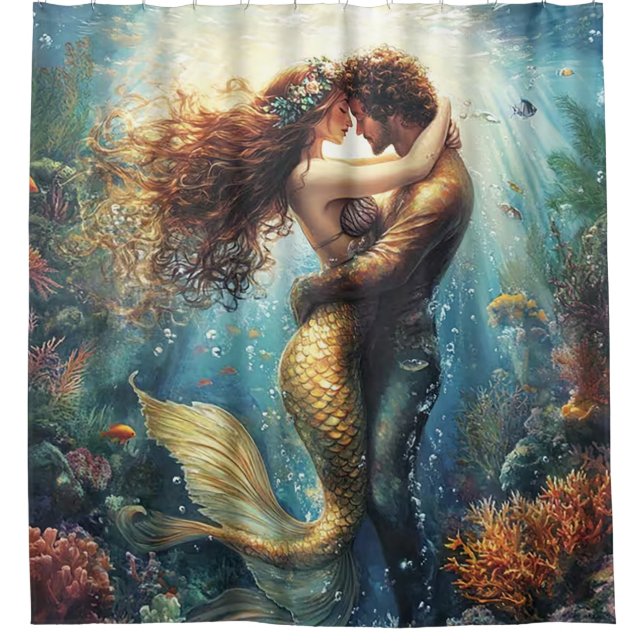 Rideaux De Douche Enchanted Mermaid's Embrace (Devant)