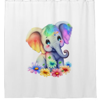 Rideaux De Douche Enfants Filles Eléphant Salle de bain Douche ridea
