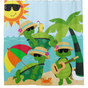 Rideaux De Douche Enfants mignons de partie de plage d'été de