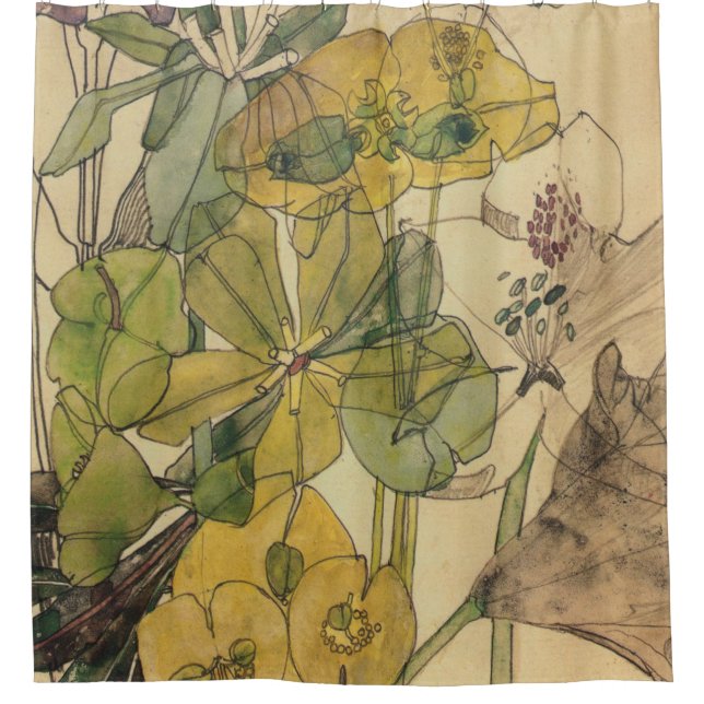 Rideaux De Douche Épurer Avec Les Fleurs De Yham Charles Rennie Mack (Devant)