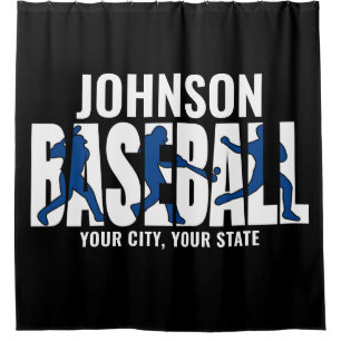 Rideaux De Douche Équipe de baseball AJOUTER NOM Champion Joueur de 