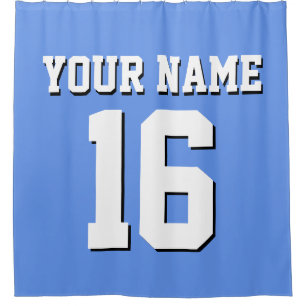 Rideaux De Douche Équipe de Jersey de sport bleu Cornflower White