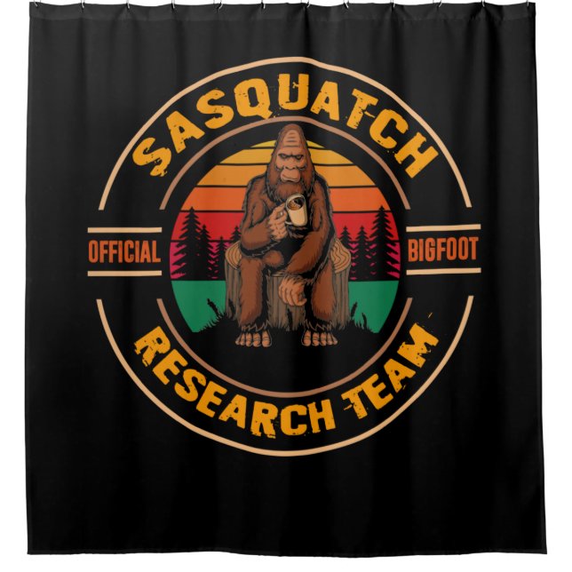 Rideaux De Douche Équipe de recherche Bigfoot Retro Vintage Sasquatc (Devant)