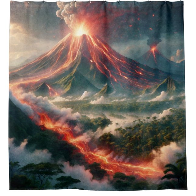 Rideaux De Douche Éruptions volcaniques (Devant)