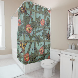 Rideaux De Douche Escalade Rose et petit oiseau, William Morris