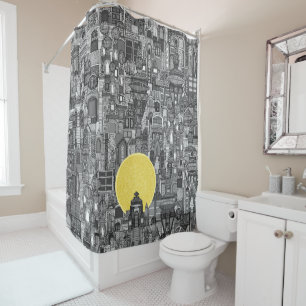 Rideaux De Douche espace ville sun bw