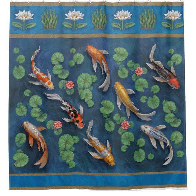 Rideaux De Douche Étang de Koi (Devant)