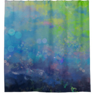 Rideaux De Douche étang de nénuphars impressionniste Abstrait