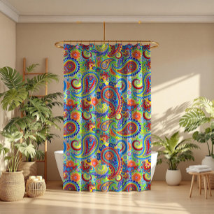 Rideaux De Douche Éthique couleur Motif sans couture Paisley
