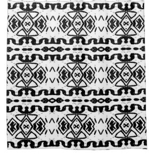 Rideaux De Douche Ethnic Aztec, Motif Vintage à rayures.