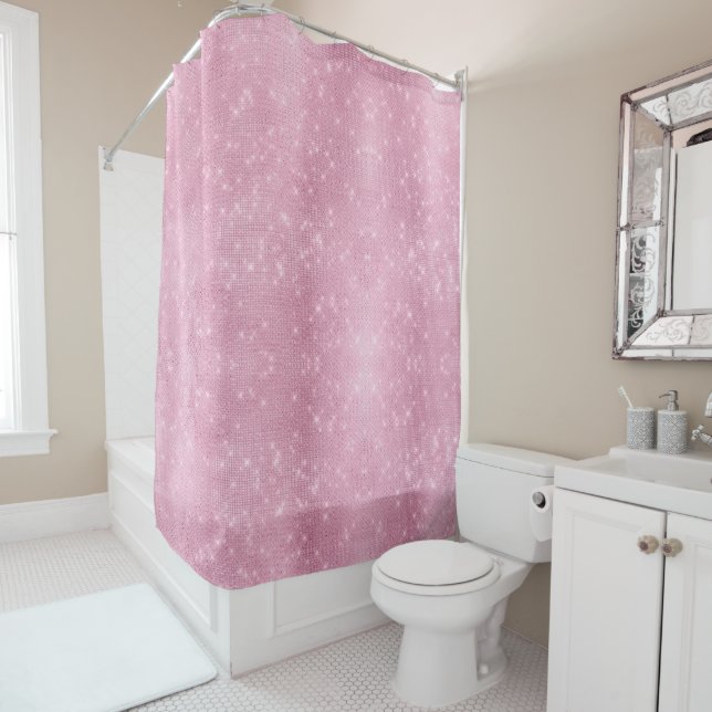 Rideaux De Douche Étincelle De Glam Chic Rose (En situation)