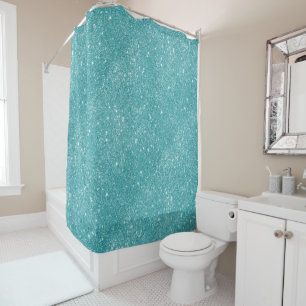 Rideaux De Douche Étincelles turquoises de parties scintillantes