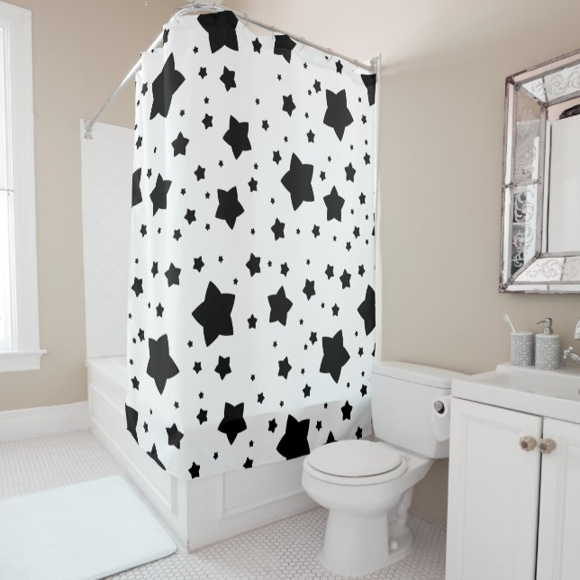 Rideaux De Douche Étoiles Abstraites (En situation)