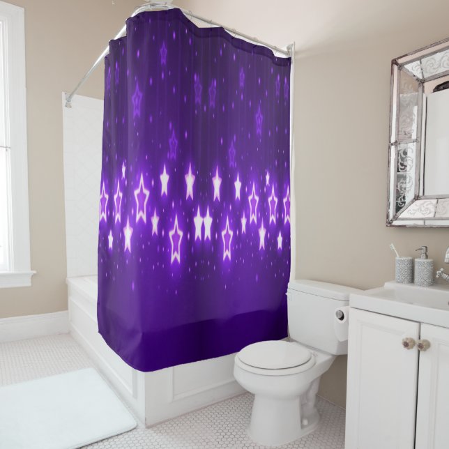 Rideaux De Douche étoiles pourpres (En situation)