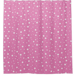 Rideaux De Douche Etoiles roses et blanches Ciel céleste