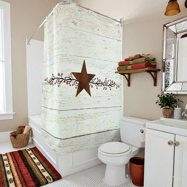 Rideaux De Douche Etoiles rouillées et baies (Créateur téléchargé)