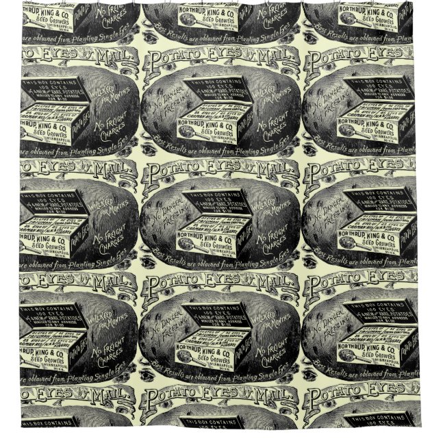 Rideaux De Douche Étrange publicité vintage pour la pomme de terre (Devant)