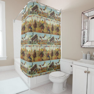 Rideaux De Douche Événements de rodéo western vintage cow-boys cheva