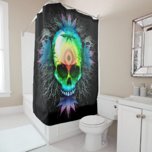 Rideaux De Douche Explosion de Trippy psychédélique du crâne