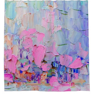 Rideaux De Douche Expressive embossed paint on canvas, created using