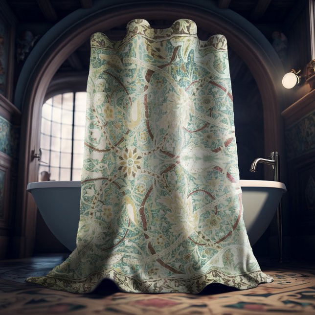 Rideaux De Douche Faded Dusty Green Bullerswood Hammersmith Morris (Créateur téléchargé)