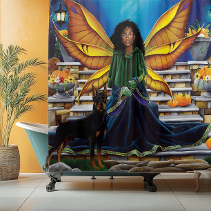 Rideaux De Douche Fairy Guardian Doberman Chien