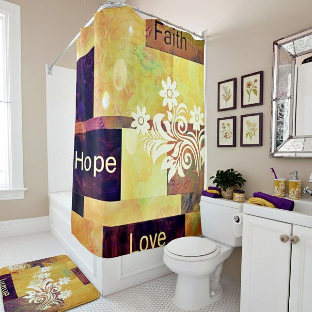 Rideaux De Douche Faith Hope Love (Créateur téléchargé)