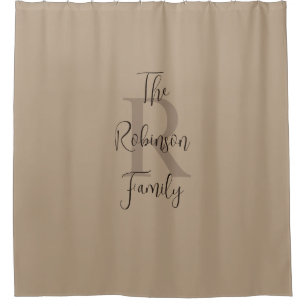 Rideaux De Douche Famille bronzée et marron Monogrammé